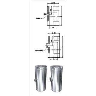 Längenelement mit Messstutzen 1/2“ Ø120